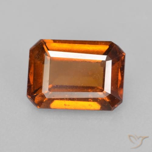 2.25ct طبيعي برتقالى متوسط عقيق هيسونيت, قص الزمرد, قليلا جدا