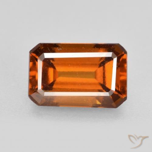 2.15ct طبيعي برتقالى داكن-متوسط عقيق هيسونيت, قص الزمرد, VS-SI
