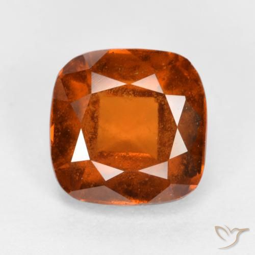 2.01ct طبيعي برتقالى داكن عقيق هيسونيت, وسادة, SI