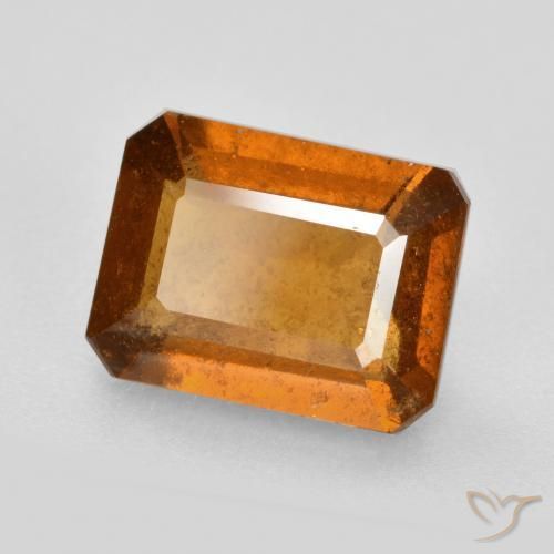 2.58ct طبيعي برتقالى غامق عقيق هيسونيت, قص الزمرد, SI