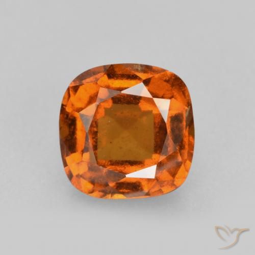 2.08ct طبيعي برتقالى داكن-متوسط عقيق هيسونيت, وسادة, VS-SI