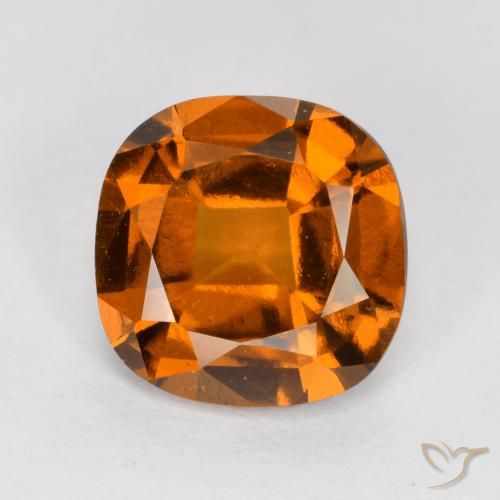 1.60ct طبيعي برتقالى غامق عقيق هيسونيت, وسادة, قليلا جدا