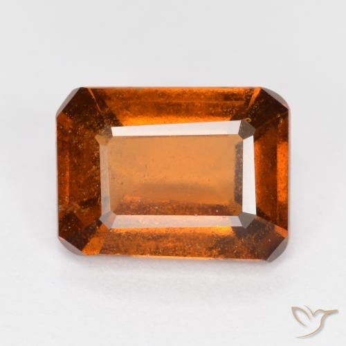 2.34ct طبيعي برتقالى غامق عقيق هيسونيت, قص الزمرد, SI