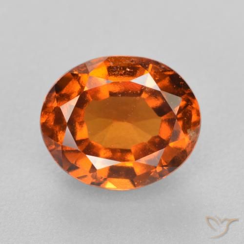 1.86ct طبيعي برتقالى غامق هيسونيت غارنيت, بيضوي, قليلا جدا
