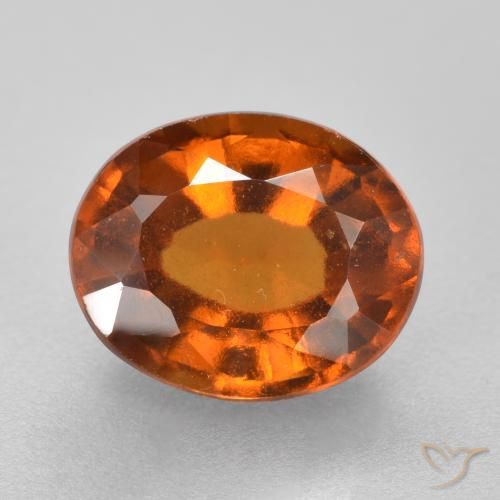 2.25ct طبيعي برتقالى غامق عقيق هيسونيت, بيضوي, قليلا جدا