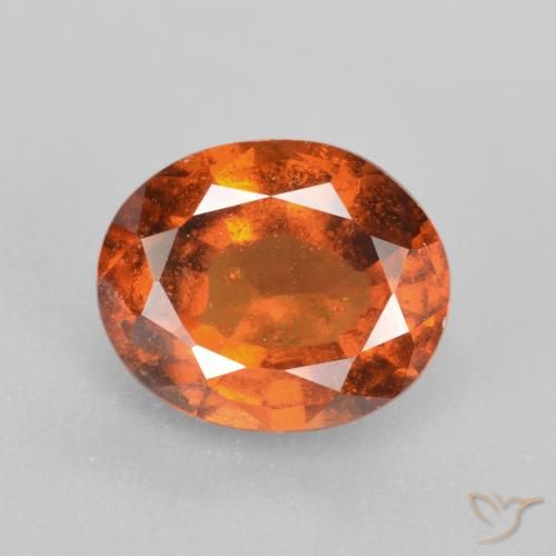 2.25ct طبيعي برتقالى غامق عقيق هيسونيت, بيضوي, SI
