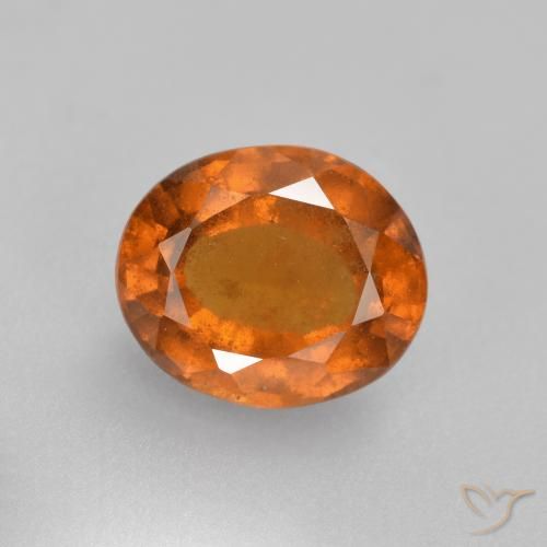 1.64ct طبيعي برتقالى متوسط هيسونيت غارنيت, بيضوي, SI