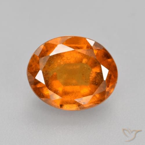 2.06ct طبيعي برتقالى غامق عقيق هيسونيت, بيضوي, SI