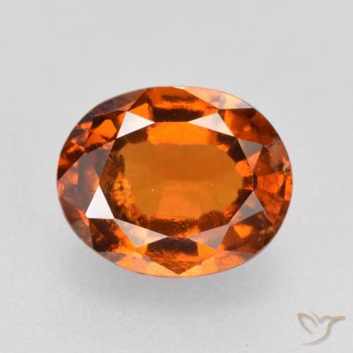 1.62ct طبيعي برتقالى غامق هيسونيت غارنيت, بيضوي, VS-SI