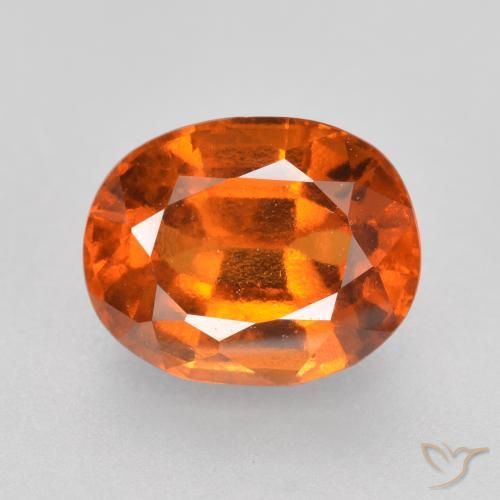 2.08ct طبيعي برتقالى غامق عقيق هيسونيت, بيضوي, VVS-VS