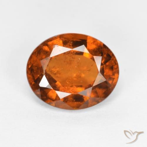 2.03ct طبيعي برتقالى كهرمانى عقيق هيسونيت, بيضوي, SI