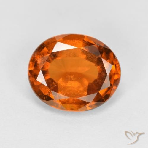 2.12ct طبيعي برتقالى غامق عقيق هيسونيت, بيضوي, SI