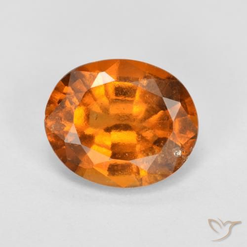 2.09ct طبيعي برتقالى متوسط عقيق هيسونيت, بيضوي, SI