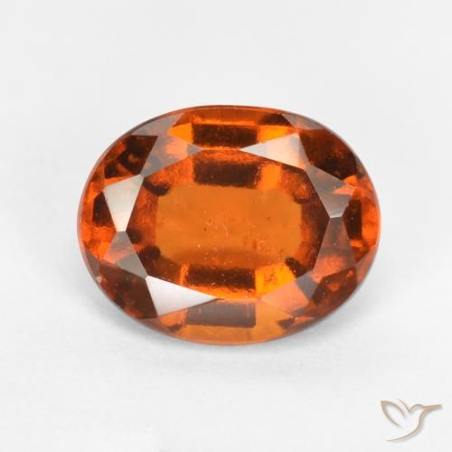 1.93ct طبيعي برتقالى غامق هيسونيت غارنيت, بيضوي, قليلا جدا