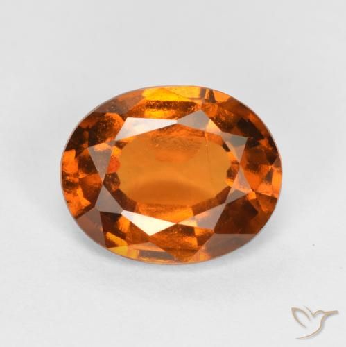 1.66ct طبيعي برتقالى متوسط هيسونيت غارنيت, بيضوي, قليلا جدا