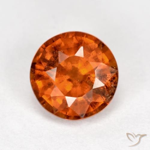 1.37ct طبيعي برتقالى متوسط هيسونيت غارنيت, دائري, VS-SI