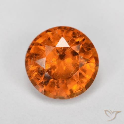 1.57ct طبيعي برتقالى غامق هيسونيت غارنيت, دائري, SI
