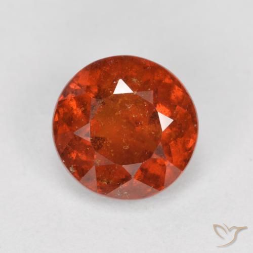 1.41ct طبيعي برتقالى محمر هيسونيت غارنيت, دائري, SI