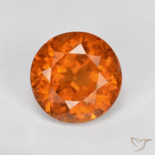1.50ct طبيعي برتقالى غامق هيسونيت غارنيت, دائري, SI