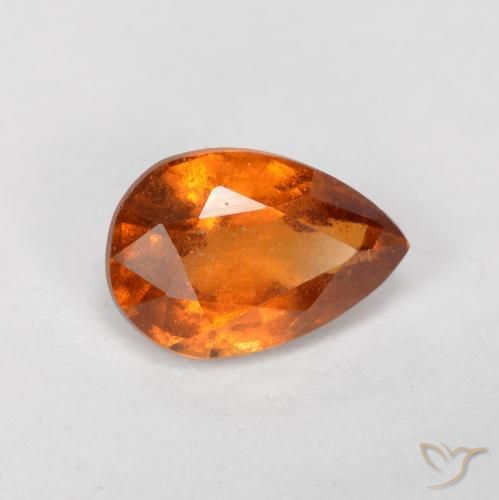 0.82ct طبيعي برتقالى متوسط هيسونيت غارنيت, شكل الكمثرى, SI