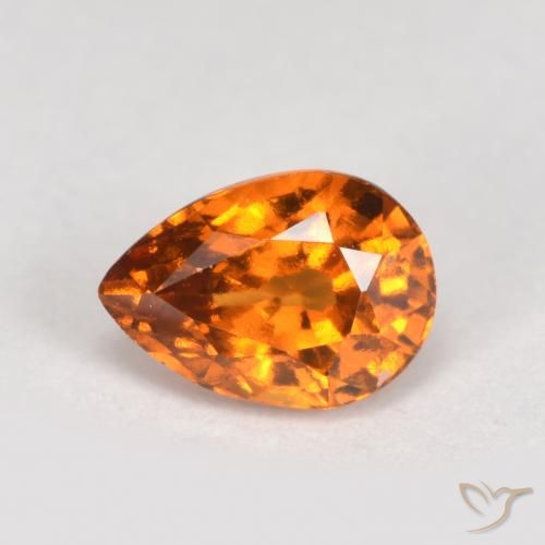 0.88ct طبيعي برتقالى متوسط هيسونيت غارنيت, شكل الكمثرى, قليلا جدا