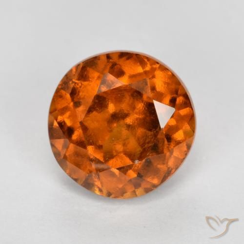 1.70ct طبيعي برتقالى داكن-متوسط هيسونيت غارنيت, دائري, قليلا جدا