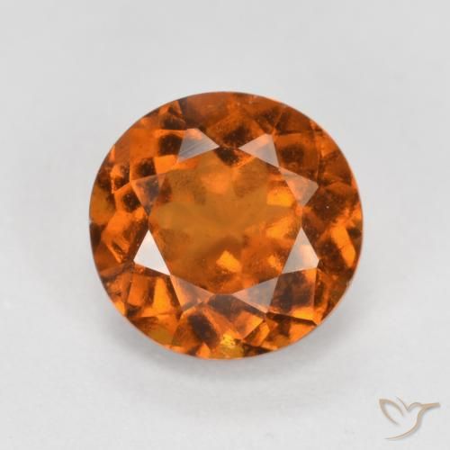 1.46ct طبيعي برتقالى غامق هيسونيت غارنيت, دائري, قليلا جدا