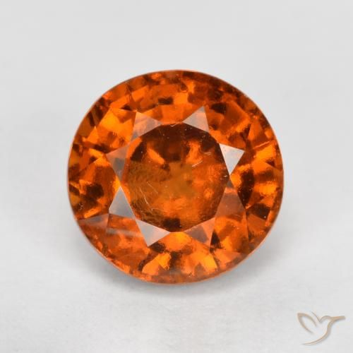 1.72ct طبيعي برتقالى محمر هيسونيت غارنيت, دائري, VVS-VS