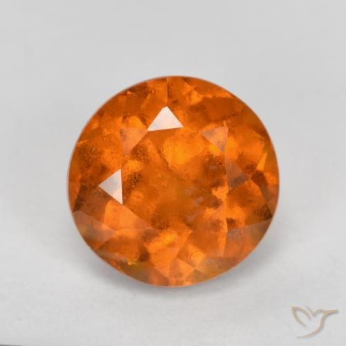 1.69ct طبيعي برتقالى غامق هيسونيت غارنيت, دائري, SI