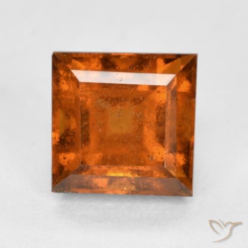1.59ct طبيعي برتقالى غامق هيسونيت غارنيت, مربع, VS-SI