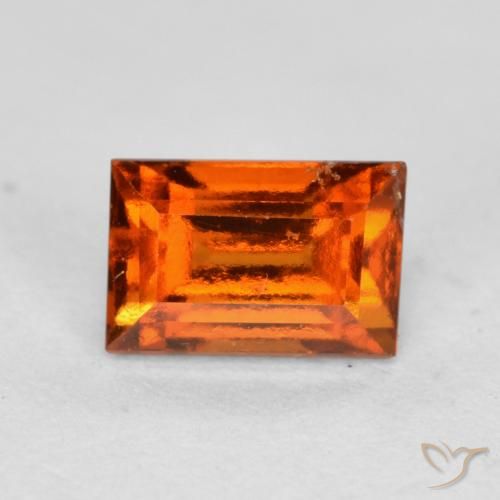 1.02ct طبيعي برتقالى محمر هيسونيت غارنيت, باجيت, قليلا جدا