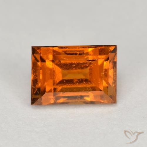 1.14ct طبيعي برتقالى داكن-متوسط عقيق هيسونيت, باجيت, قليلا جدا