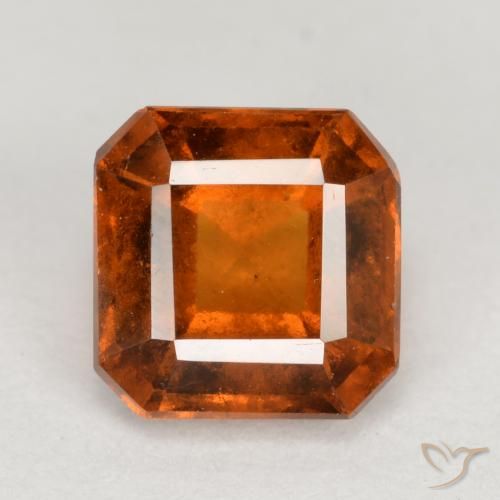 1.32ct طبيعي برتقالى كهرمانى عقيق هيسونيت, قص الزمرد, قليلا جدا