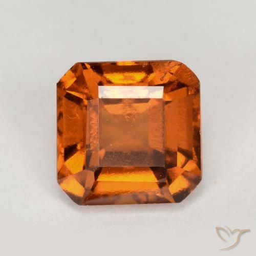 1.33ct طبيعي برتقالى غامق عقيق هيسونيت, قص الزمرد, VS-SI
