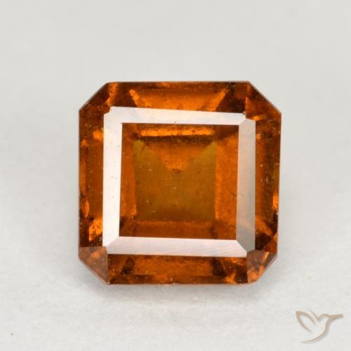 1.59ct طبيعي برتقالى كهرمانى عقيق هيسونيت, قص الزمرد, VS-SI