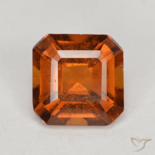 1.33ct طبيعي برتقالى داكن-متوسط عقيق هيسونيت, قص الزمرد, VS-SI