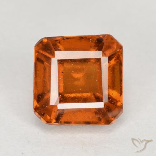 1.69ct طبيعي برتقالى داكن-متوسط عقيق هيسونيت, قص الزمرد, VS-SI