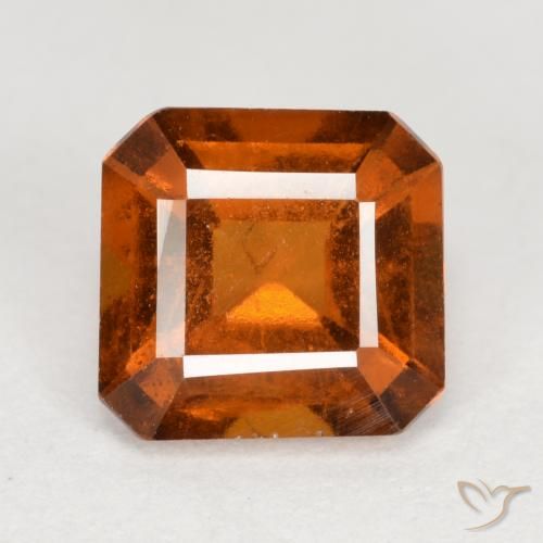 1.63ct طبيعي برتقالى متوسط عقيق هيسونيت, قص الزمرد, VS-SI