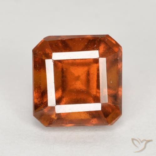 1.51ct طبيعي برتقالى داكن-متوسط عقيق هيسونيت, قص الزمرد, قليلا جدا