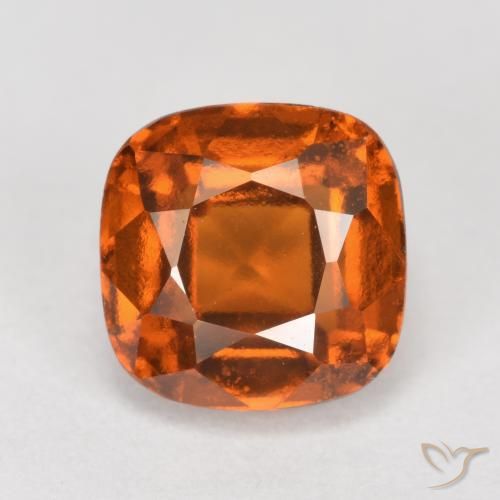 2.45ct طبيعي برتقالى داكن-متوسط عقيق هيسونيت, وسادة, قليلا جدا