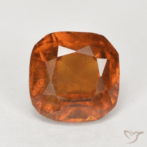 2.41ct طبيعي برتقالى كهرمانى عقيق هيسونيت, وسادة, SI