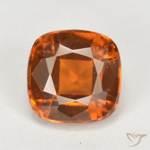 2.46ct طبيعي برتقالى داكن-متوسط عقيق هيسونيت, وسادة, VVS-VS