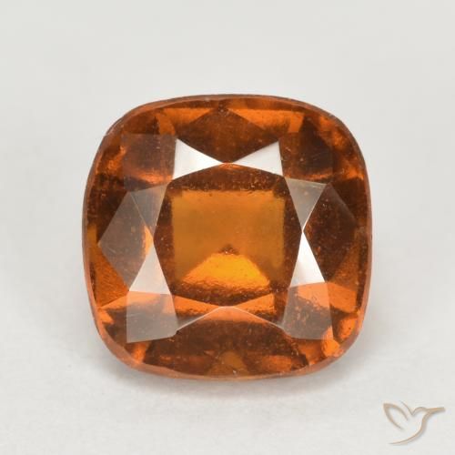 2.31ct طبيعي برتقالى داكن-متوسط عقيق هيسونيت, وسادة, قليلا جدا