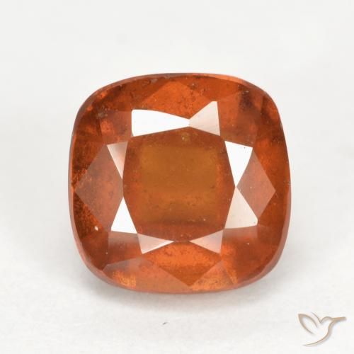 2.60ct طبيعي برتقالى داكن-متوسط هيسونيت غارنيت, وسادة, SI