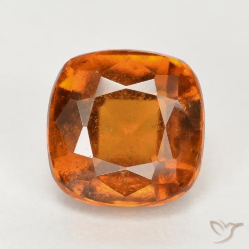 2.50ct طبيعي برتقالى داكن-متوسط هيسونيت غارنيت, وسادة, VS-SI