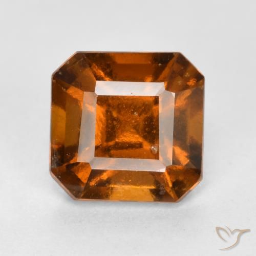 1.46ct طبيعي برتقالى غامق هيسونيت غارنيت, قص الزمرد, قليلا جدا