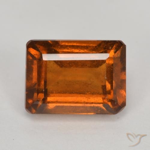 2.54ct طبيعي برتقالى كهرمانى عقيق هيسونيت, قص الزمرد, VS-SI