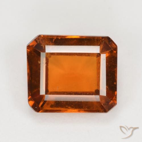 2.14ct طبيعي برتقالى كهرمانى عقيق هيسونيت, قص الزمرد, VS-SI