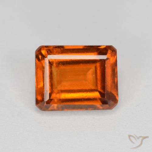 2.21ct طبيعي برتقالى محمر عقيق هيسونيت, قص الزمرد, VS-SI