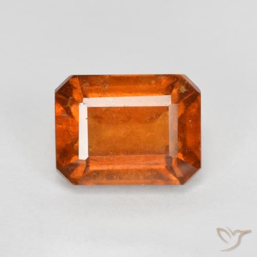 2.55ct طبيعي برتقالى متوسط هيسونيت غارنيت, قص الزمرد, SI